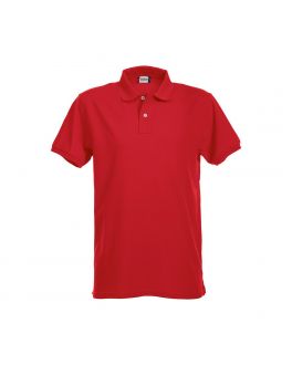 Clique Stretch Premium Polo 028240 | rood | voorkant | Unishore Bedrijfskleding